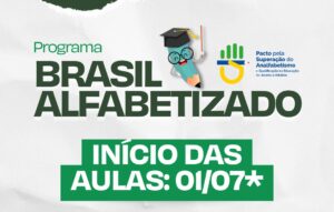 Leia mais sobre o artigo Aulas do programa ‘Brasil Alfabetizado’ começam no próximo dia 1º de julho